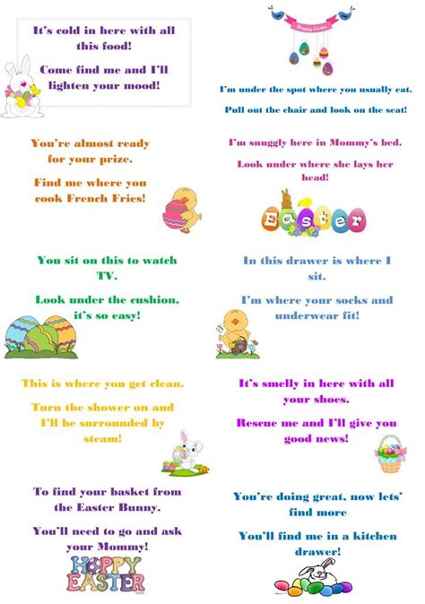 Some fun easter scavenger hunt ideas for kids to do to celebrate easter! Pin by Maureen on Easter | Easter scavenger hunt, Easter hunt, Easter egg hunt clues