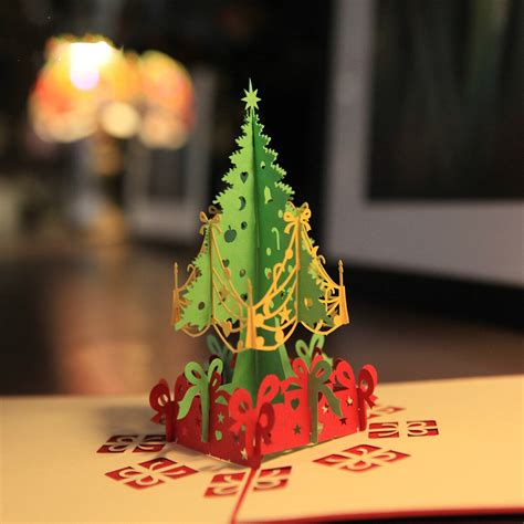 Easy to make christmas card best for christmas gift homemade home made3d christmas popup ca. Hollow out christmas tree greeting card, 3d puzzle ...