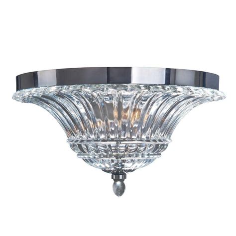 Elegant Designs Glacier Petal Glass 2 Light Chrome Ceiling Flush Mount
