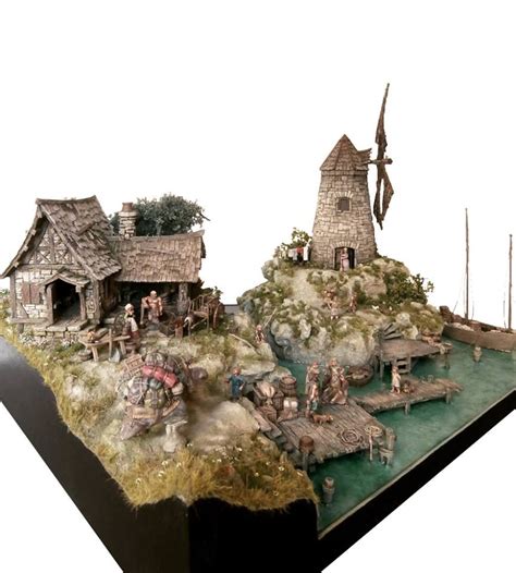 diorama by patrice vincent medieval houses medieval town medieval fantasy fantasy house