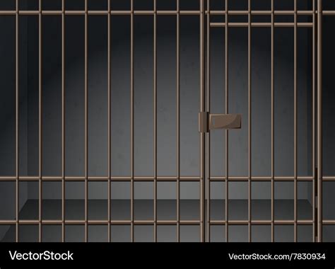 Prison Cell With Metal Bars Royalty Free Vector Image