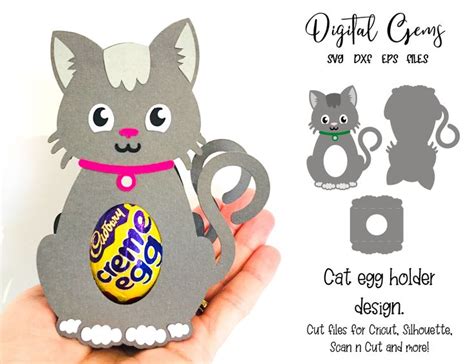 Cat egg holder design, SVG / DXF / EPS files | Cat egg, Egg holder