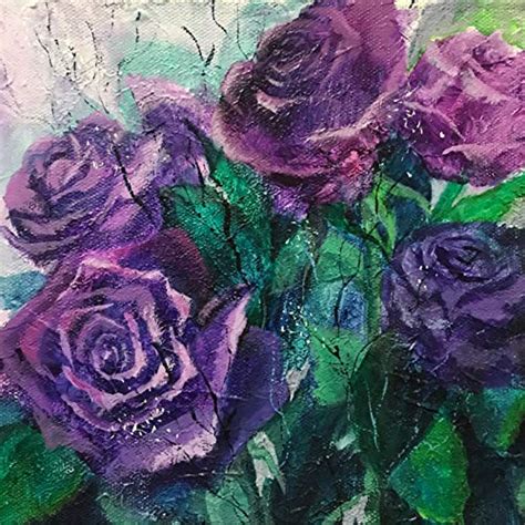 Pinpainting Purple Rosesoriginal Painting On Canvas8x8 Ingallery