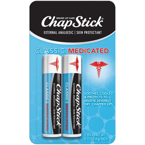 ChapStick Classic Medicated Lip Balm Tubes 0 15 Oz Pack Of 2
