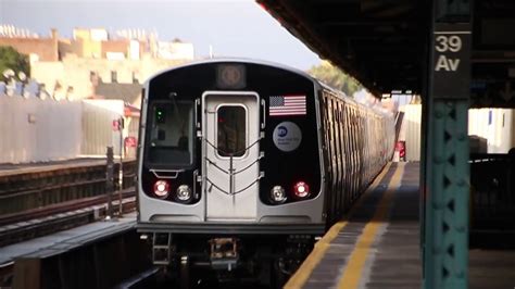 Mta Nyc Subway N Train And R179 Test Train At 39th Ave Youtube