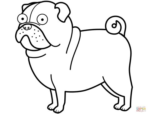 Dibujo de Perro Pug para colorear | Dibujos para colorear imprimir gratis