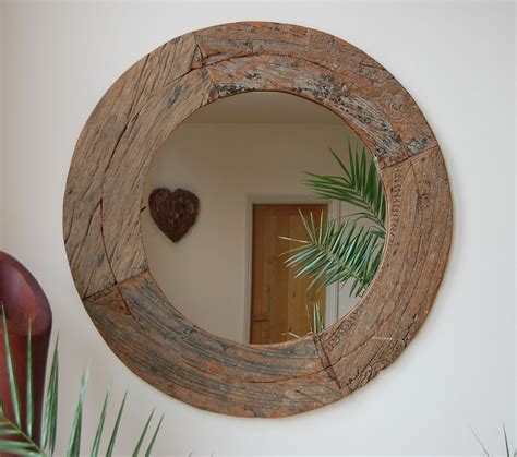 Large Round Wood Mirror Foter