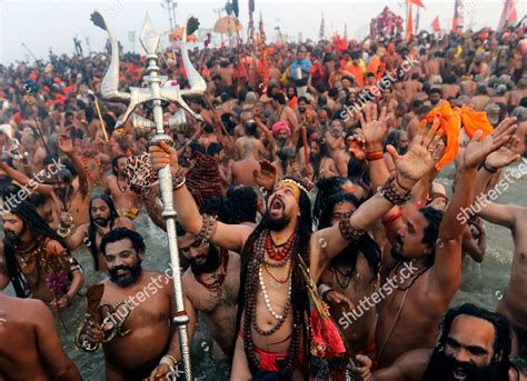 Indian Naga Sadhus Naked Holy Men Editorial Stock Photo Stock Image