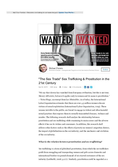 Pdf The Sex Trade Sex Trafficking And Prostitution In The 21st