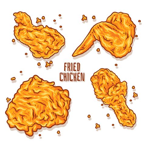 Crispy Fried Chicken Vector Illustration 6035269 Vector Art At Vecteezy