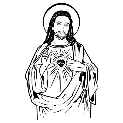 Sacred Heart Jesus Coloring Page