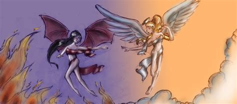 Angel Vs Devil Colored By Twickygirl On Deviantart