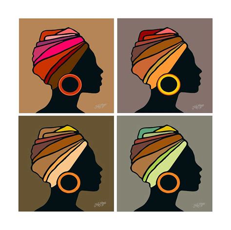 african women head wrap digital art by james mingo