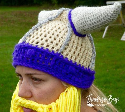 Crochet Viking Hat Helmet Horns Beard Pattern Pdf Instant