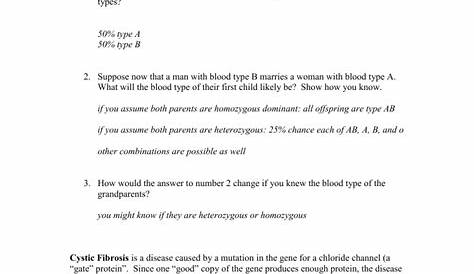 introduction to genetics worksheets answer key