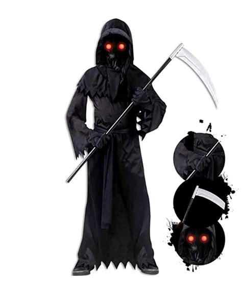 Buy Grim Reaper Costume For Kids Y Halloween Costumes With Light Up
