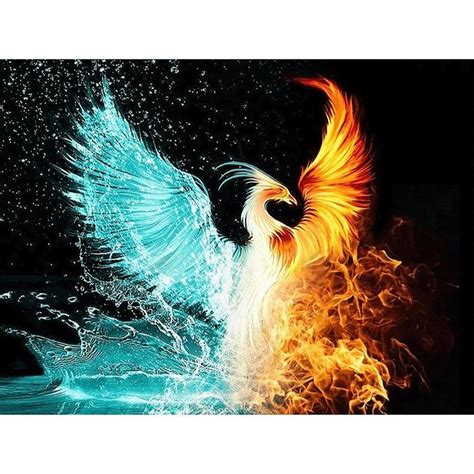 Ice And Fire Phoenix Paint By Numbers Paint My Numbers Free Art