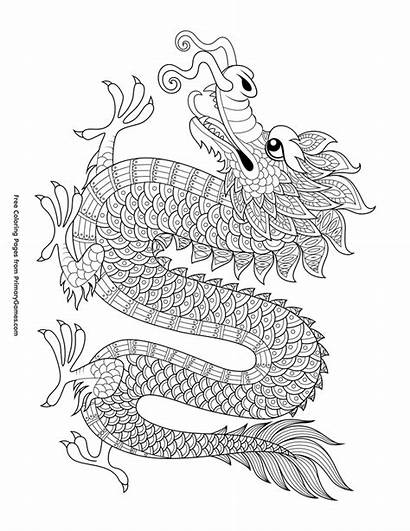 Chinese Dragon Coloring Primarygames Pages Printable Colouring