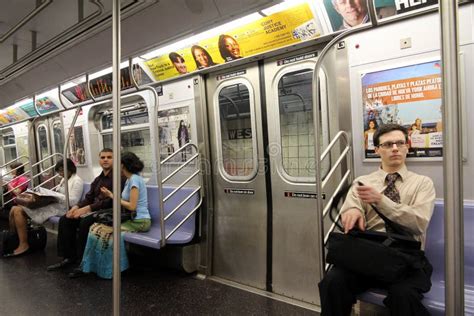 New York Subway Train Interior Editorial Photo Image Of Sitting
