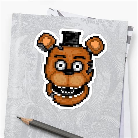Five Nights At Freddys 2 Pixel Art Withered Old Freddy Stickers