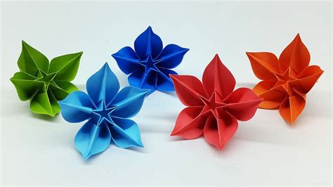 Easy Diy Paper Flowers Making Tutorial Origami Carambola Flower Youtube
