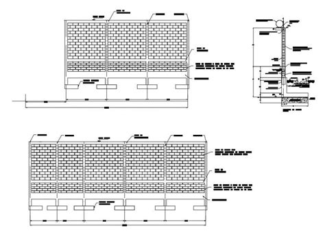 Perimeter Fence Elevation And Plan And Auto Cad Details Dwg File