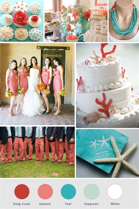 Choosing the right color scheme for your brand or website is as important as selecting the right font however, teal and fiery red can easily look good at other times in the year. Pin by Beach Wedding Guide on Summer Wedding Details ...