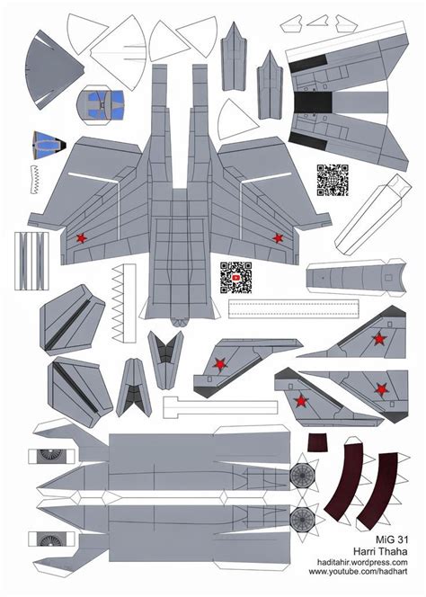 Papercraft Airplane Model 3d1990s Russian Mig 31 By Harry Taha Paper