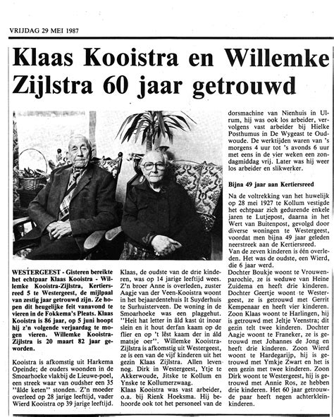 Fotoalbum Klaas Kooistra En Willemke Zijlstra Foestrumer Archief