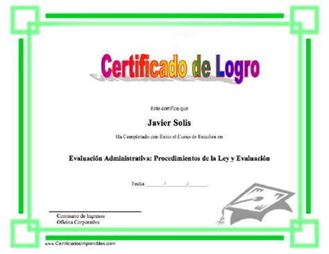 Certificado De Logro Certificado Logros Certificados