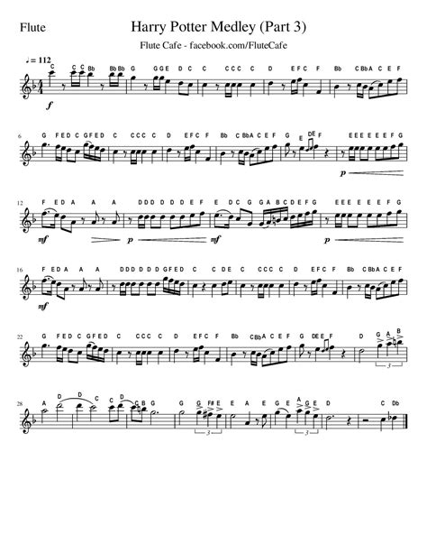 Harry Potter Medley Flute Sheet Music In 2023 Flute Sheet Music