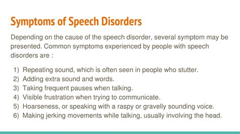 Ppt Speech Disorder Causes Symptoms Treatment Powerpoint