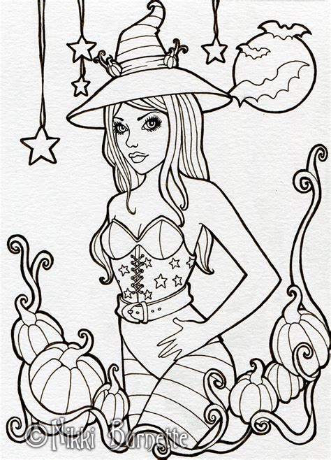 Halloween Witch Lines By Aurella On Deviantart