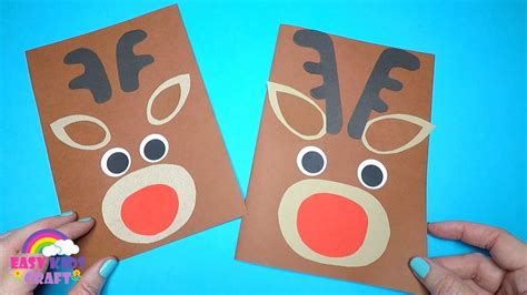 How To Make A Reindeer Card For Christmas Christmas Card For Kids