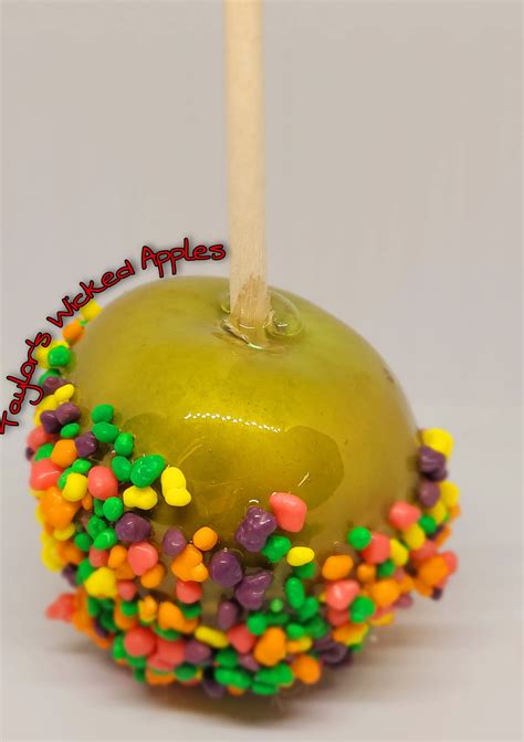 2 Rainbow Nerds Candy Apple Sweet And Sour Candy Apples Etsy