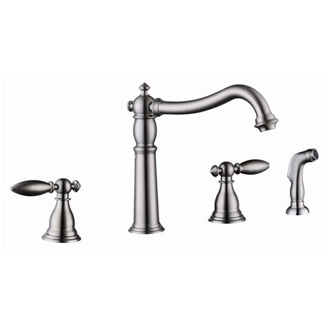 With this home depot project guide, you?ll see and learn how to install a new single handle kitchen faucet and remove an old one to update your kitchen. Yosemite Home Decor 2-Handle Side Sprayer Kitchen Faucet ...
