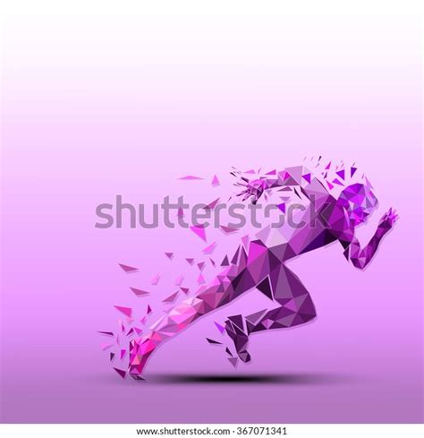 Abstract Vector Runner Geometric Silhouette Stock Vector Royalty Free
