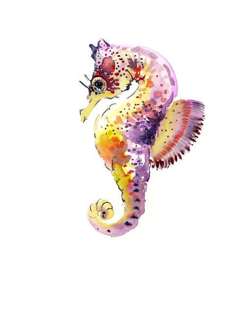 Seahorse Artwork Original Watercolor Painting By Originalonly On Etsy