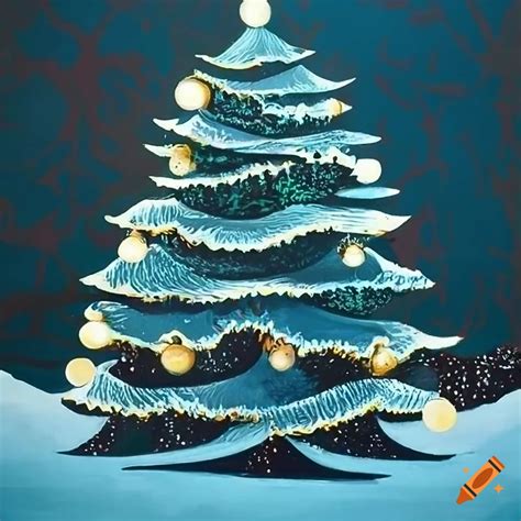 Christmas Tree Serigraph By Eyvind Earle On Craiyon
