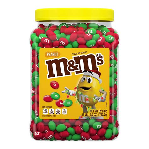 Mandms Holiday Mix Candy Bulk Jar Peanut Chocolate Candy 62 Oz Bjs