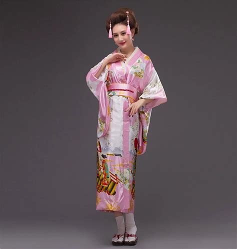 buy 2015 new fashion pink japanese vintage original tradition yukata silk