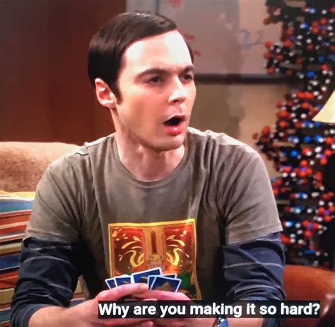 The Big Bang Theory, everybody. In full: I just need wood. Why are you