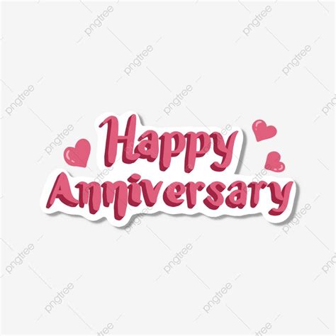 Happy Anniversary English Lettering Greeting Handwritten With Love