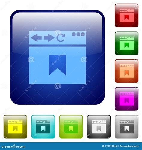 Browser Bookmark Color Square Buttons Stock Vector Illustration Of