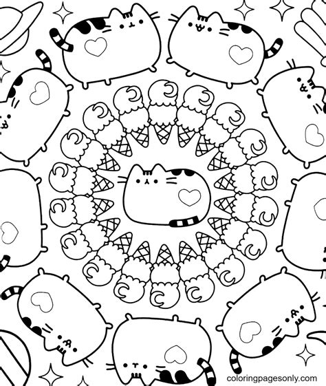 Ice Cream Online Coloring Page Pusheen Ice Cream Colo Vrogue Co