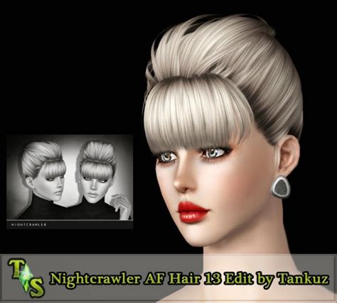Huge Bangs Hairstyle Nightcrawler 13 Retextured By Tankuz Sims 3 Hairs