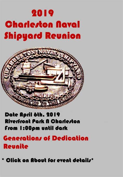 Charleston Naval Shipyard Reunion 2019 Tickets In Charleston Sc