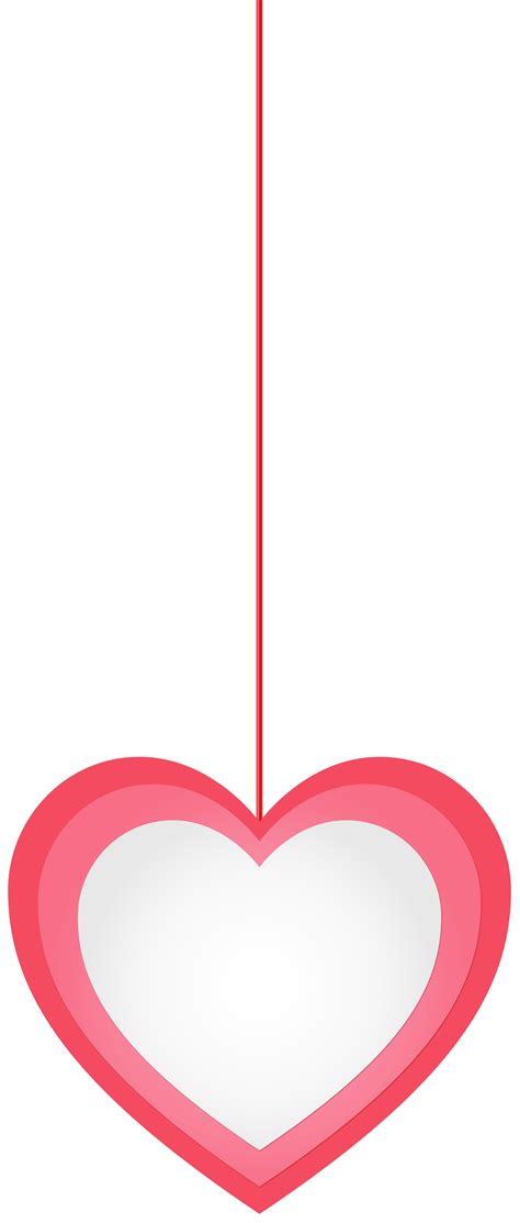 The image is transparent png format with a resolution of 1469x8000 pixels, suitable for design use and personal projects. Hanging Red Heart PNG Clipart | Gallery Yopriceville ...