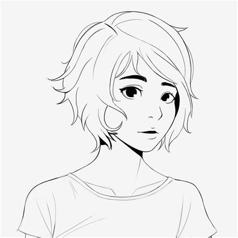 Image Result For Anime Short Hair Girl Drawing Short Hair Drawing