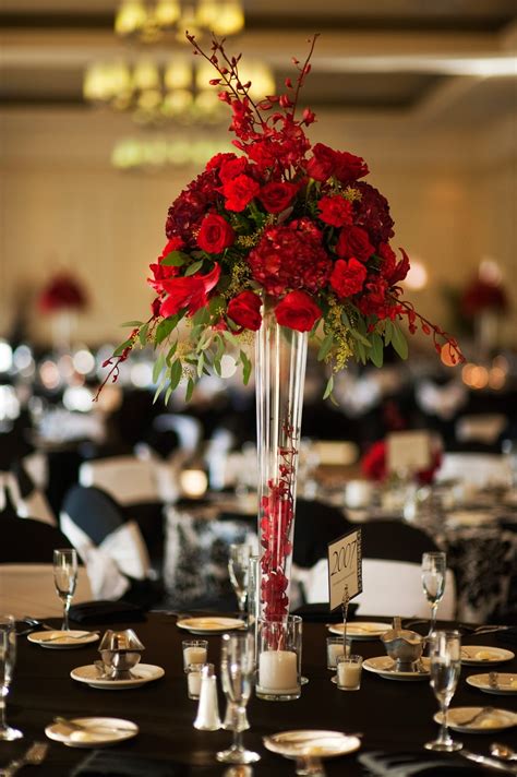 Pin By Beautiful Blooms By Jen On Wedding Red Centerpieces Red